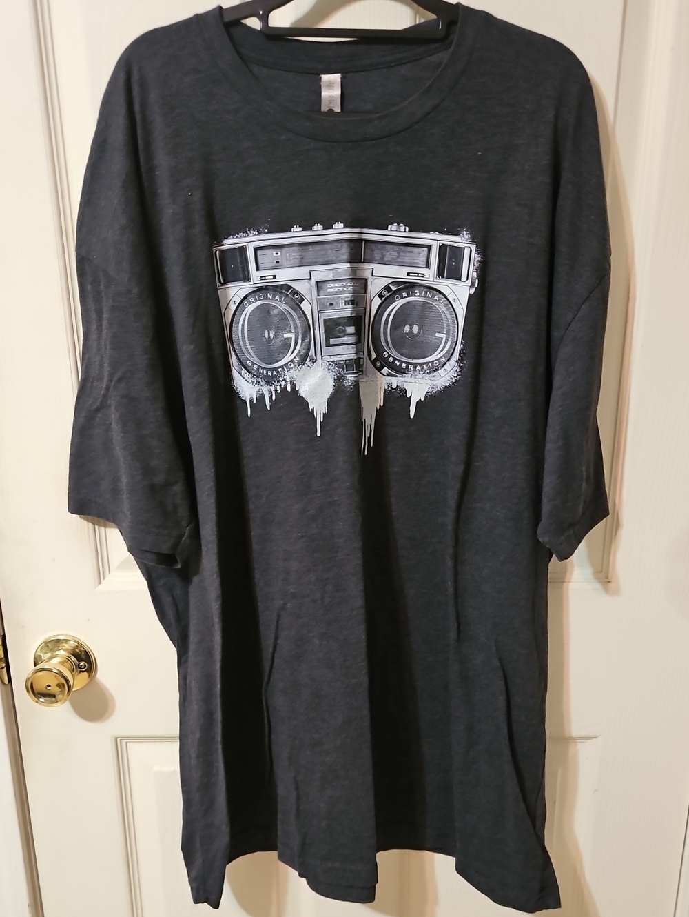 Men's Black Graphic T-Shirt with Boombox Print